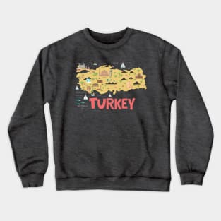 Turkey Illustrated Map Crewneck Sweatshirt